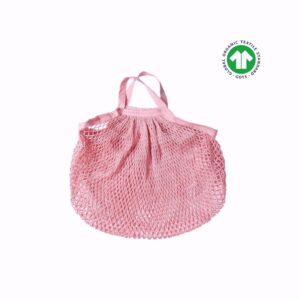 Netz-Einkaufstasche aus Bio-Baumwolle in Nude-Rosa