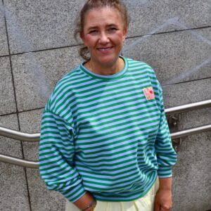 Leichtes Ringel Sweatshirt, green/light blue