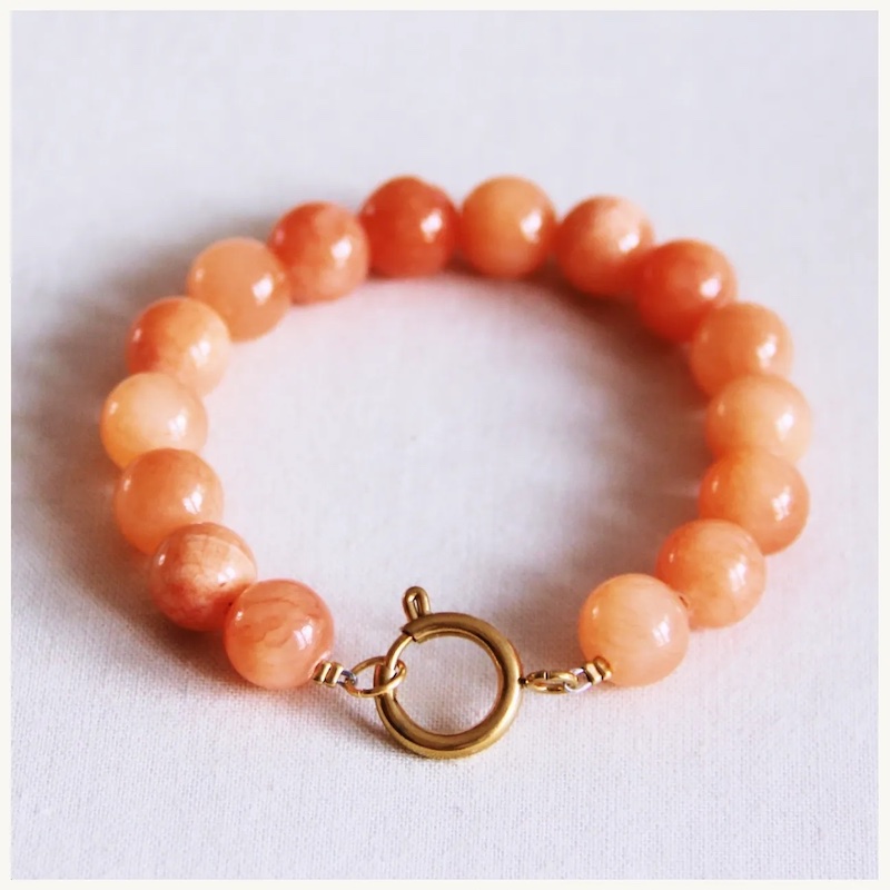 Armband mit großen Perlen - coralorange