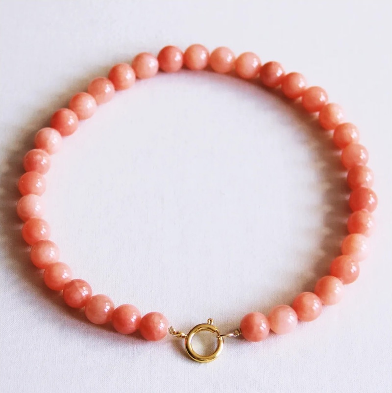 Halskette mit großen Perlen - orange