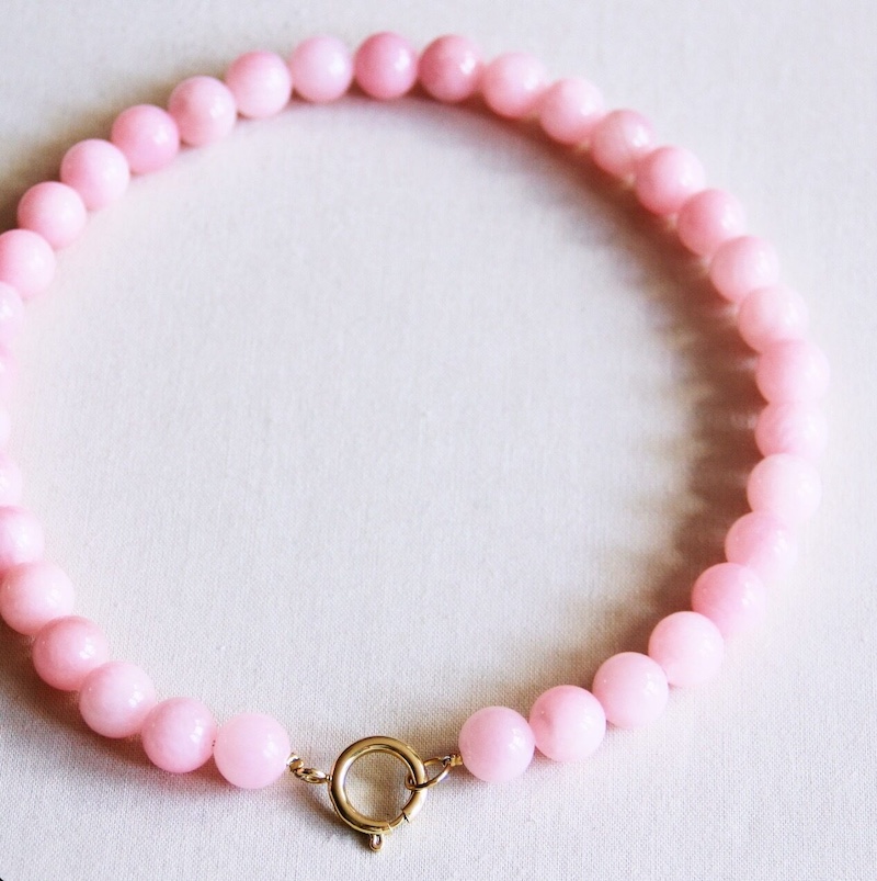 Halskette mit großen Perlen - light pink