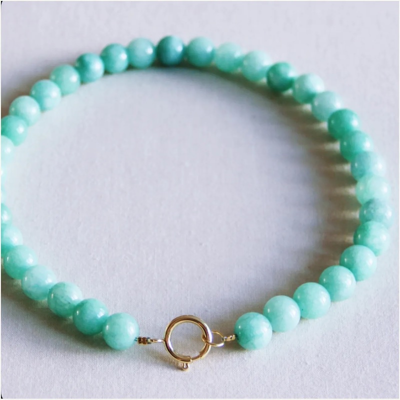 Halskette mit großen Perlen - light mint