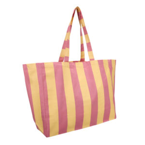 Große Baumwolltasche stripes · lemonade/raspberry pink