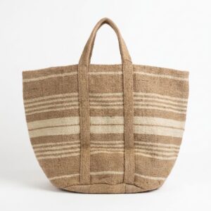 große JUTETASCHE, stripes beige