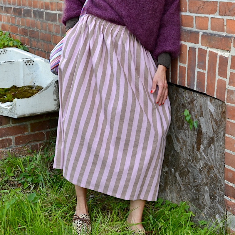 Maxirock stripes rosé/kakao