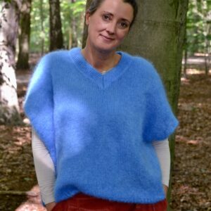 Oversizepullunder aus Mohair, Farbe mid blue