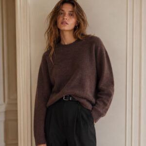 Pullover aus Kaschmir, Wolle & Seide, chocolate