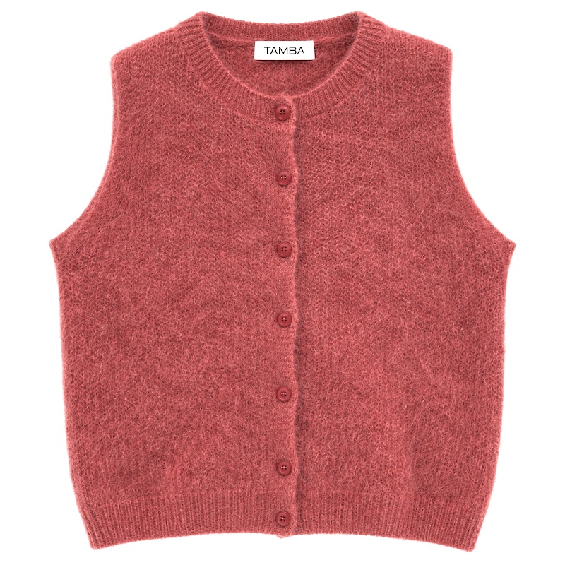 Gerippter Pullunder mit Mohair, light marsala
