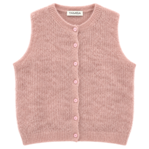 Gerippter Pullunder mit Mohair, rosé