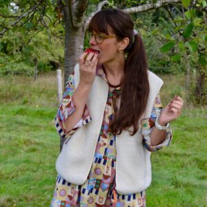 Sherpa-Weste, Farbe ivory