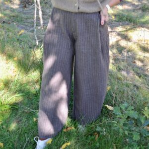 Graubraune Hose aus Twill mit Nadelstreifen, ballon fit