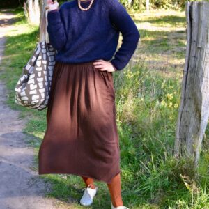 Fließender Strickrock aus Viskose, choco