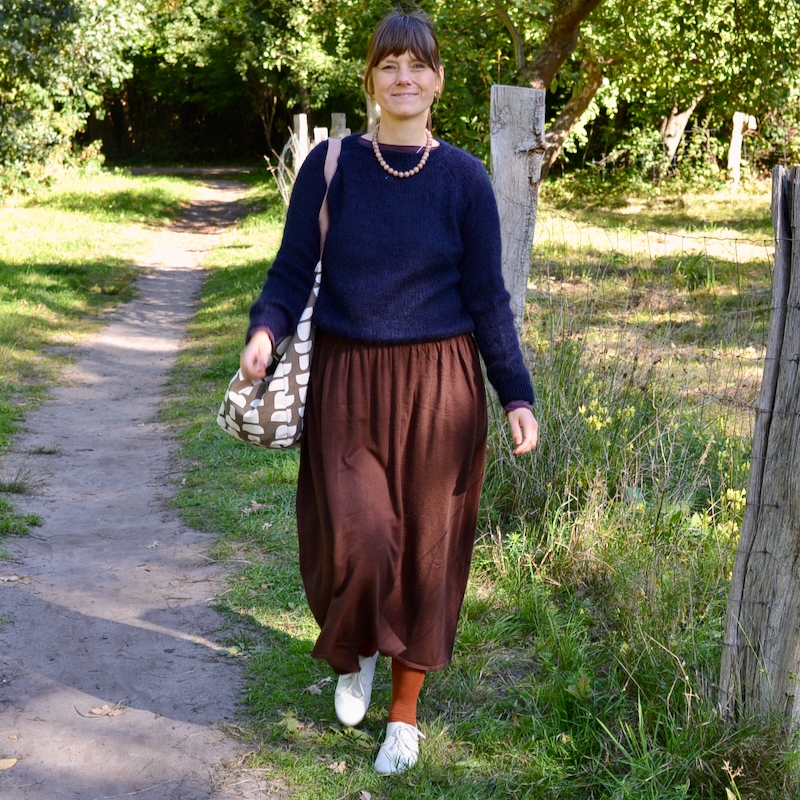 Fließender Strickrock aus Viskose, choco – Bild 3