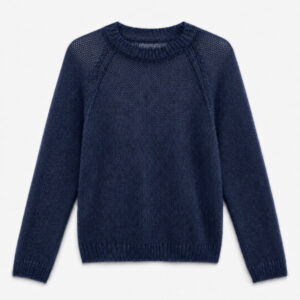 Dünner Pulli aus Mohair - Farbe navy