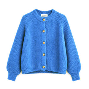 Mohair Strickjacke, Farbe türkisblau