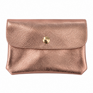 Geldbörse aus Rindsleder, rosé metallic