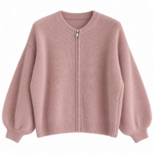 Cardigan mit Zipper, Farbe rosa